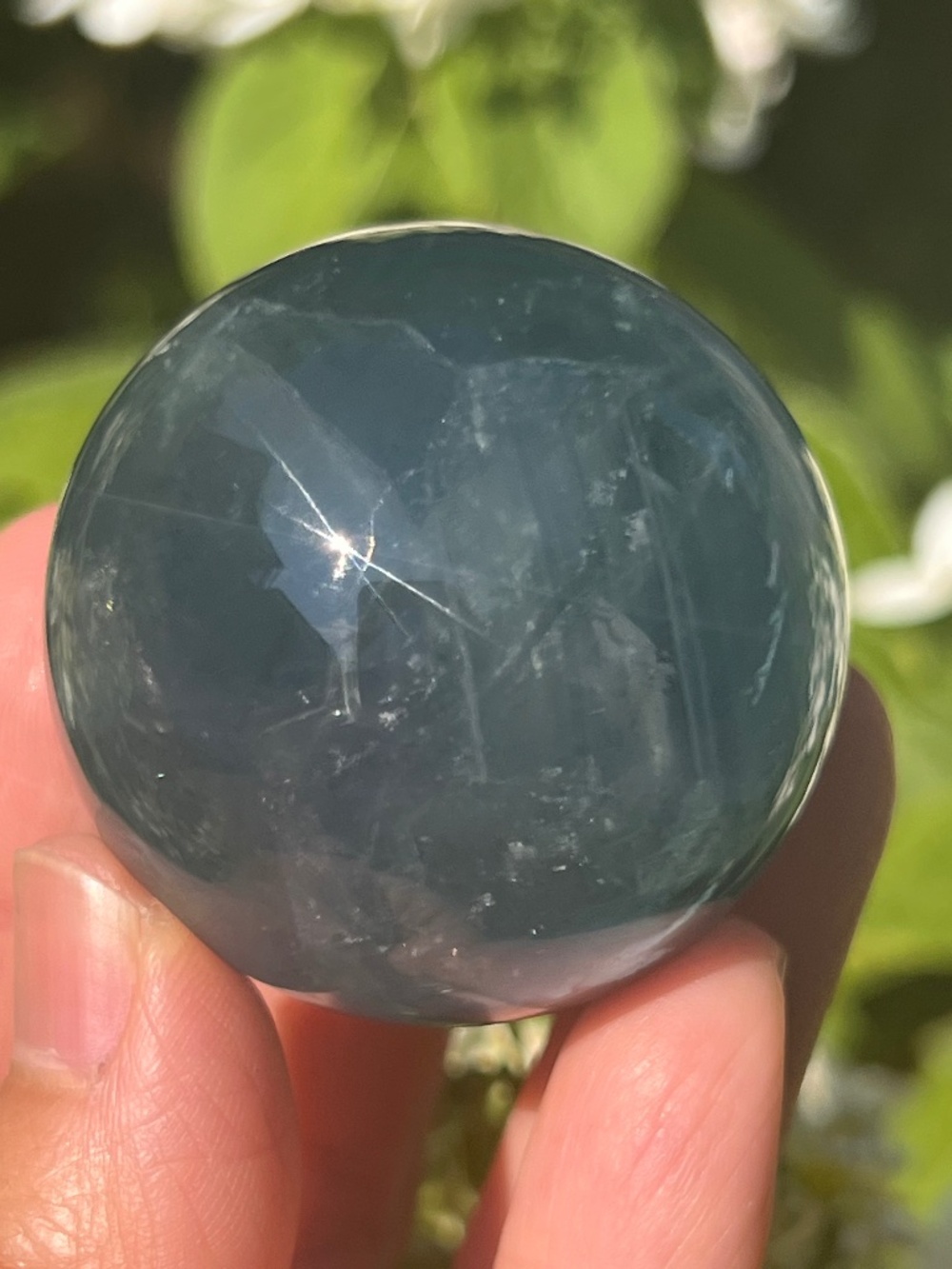 Blue (2) fluorite sphere | crystal